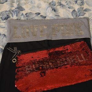 Victoria's Secret PINK Striped Bling Flare Leggings